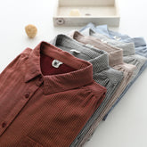 Women's Korean Style Pocket Striped Double-layer Shirt