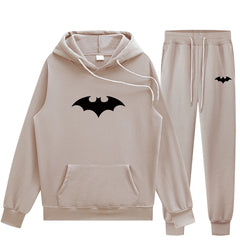 Trendy Men's Bat Print Hoodie Pants Tracksuit