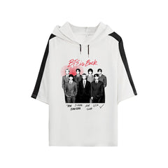 ARIRANG Suit Poster Print Short Sleeve Hooded T-shirt