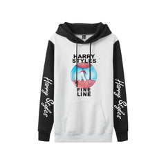 Women's Printed Color Block Loose Hoodie