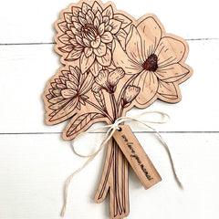 Sketched Flowers Sign Bouquet Mothers’ Day Gift