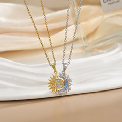 Versatile Magnetic Sun Moon Couple Necklace