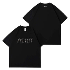 BANGTAN ARMY Tattoo Print Short Sleeve T-Shirt