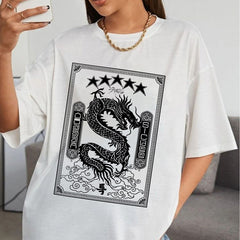 Unisex Kpop Printed Cotton Loose Summer T-shirt