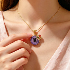 BANGTAN Purple Pendant Collarbone Necklace