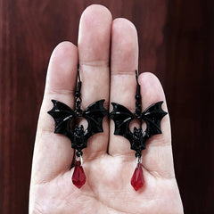 Gothic Punk Style Bat Earrings
