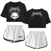 SKZ Women's Short-sleeved Crop Top Shorts
