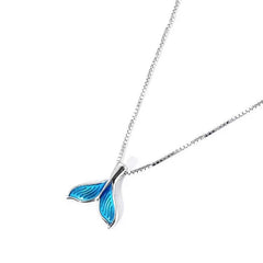 Blue Whale Tail Pendant Necklace