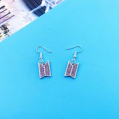 Bangtan Boys Army Zirconia Necklace Pendant Earrings for Fans Jewelry