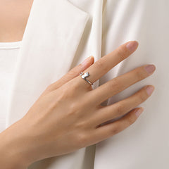 Sweet Cute Silver Cat Adjustable Ring