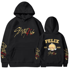 Casual SKZ Pattern Printed Pullover Hoodie Top