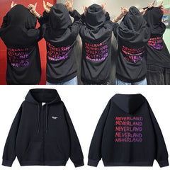 We are idle NEVERLAND Print Zipper Hoodie
