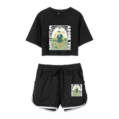 Casual Girls Print Cropped Top Shorts Co-ords