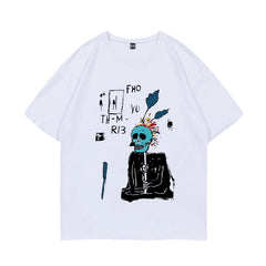 Versatile Skull Graphic Printed Round Neck T-shirt
