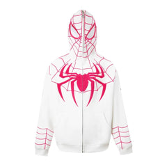 Unisex Spider Embroidered Zipper Thin Jacket