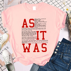 Women's Letter Printed Casual Loose T-shirt