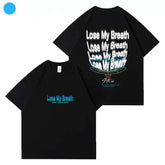 Unisex Kpop Lose My Breath Letter Short-sleeved T-shirt