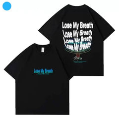 Unisex Kpop Lose My Breath Letter Short-sleeved T-shirt