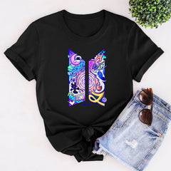 Women's Festa KPOP Logo Printed Crew Neck Top