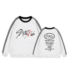 KPOP Logo Stripe Crew Neck Sweatshirt