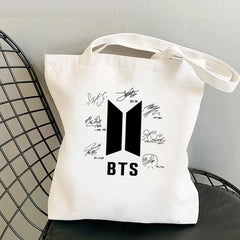 BTS Printed Canvas Tote Bag