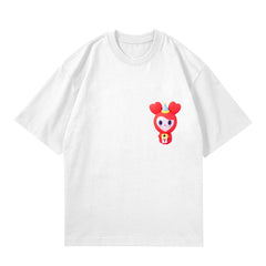 KPOP Cartoon Doll Print Crew Neck Loose Top