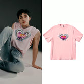 Bang Chan Heart Printed Short-sleeved T-shirt