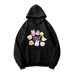 SKZ Pattern Printed Fleece Hoodie