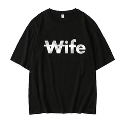Idle Wife Print Short-sleeved T-shirt