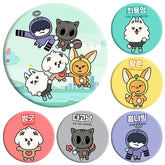 KPOP Doll Badge Mirror Keychain Pendant