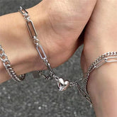 Chained To You Lovers Lock Magnetic Bracelets