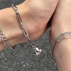 Chained To You Lovers Lock Magnetic Bracelets