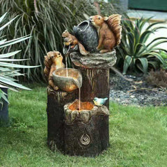 Squirrel Duck Running Water Solar Energy Courtyard Decoration
