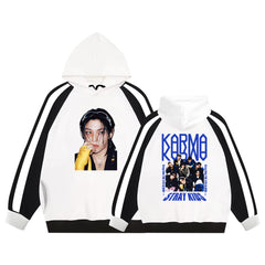 Unisex Kpop Album Fleece Color Block Hoodie