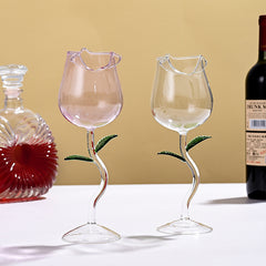 Romantic Rose Shape Wine Glasses