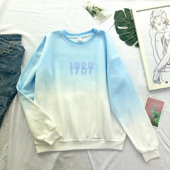 Taylor 1989 Gradient Color Crew Neck Sweatshirt
