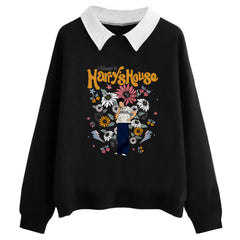 Women's Fake Two Piece POLO Sweatshirt