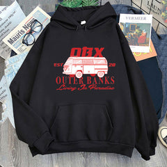 Casual OBX Letter Print Pullover Hoodie