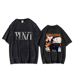 SKZ RUN IT Monogram Cotton Washed T-shirt