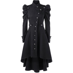 Retro Medieval Stand-up Collar Slim Long Coat