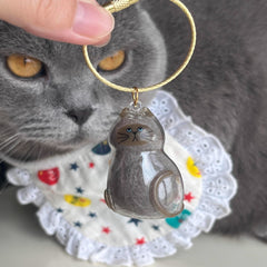 Cat Pup Capsule Keychain Pet Hair Storage Pendant Lab