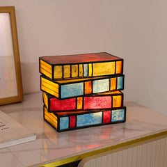 Stained Glass Stacked Books Lamp