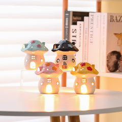 Cartoon Mushroom Candle Holder Ornament