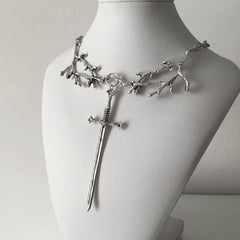 Retro Style Branch Cross Necklace