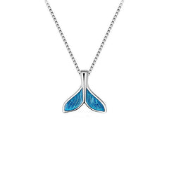 Blue Whale Tail Pendant Necklace