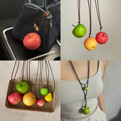 Unique Apple Pendant Necklace