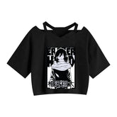 Women's Anime Printed Short Sleeve Cropped Tee