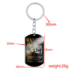 Luffy Wanted Dog Tag Pendant Keychain