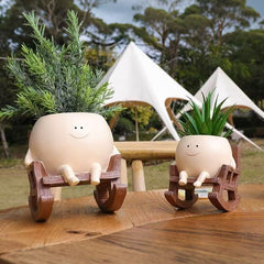 Rocking Chair Smiley Pot