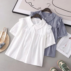 Lovely Japanese Style Lace Short Sleeved Shirt